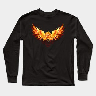 Fire Rose with Wings Long Sleeve T-Shirt